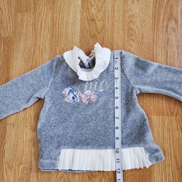 Lapin House Blue Rose Velvet Top & Leggings Set size 2 - Picture 11 of 14